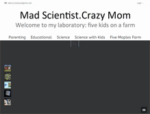 Tablet Screenshot of madscientistcrazymom.com